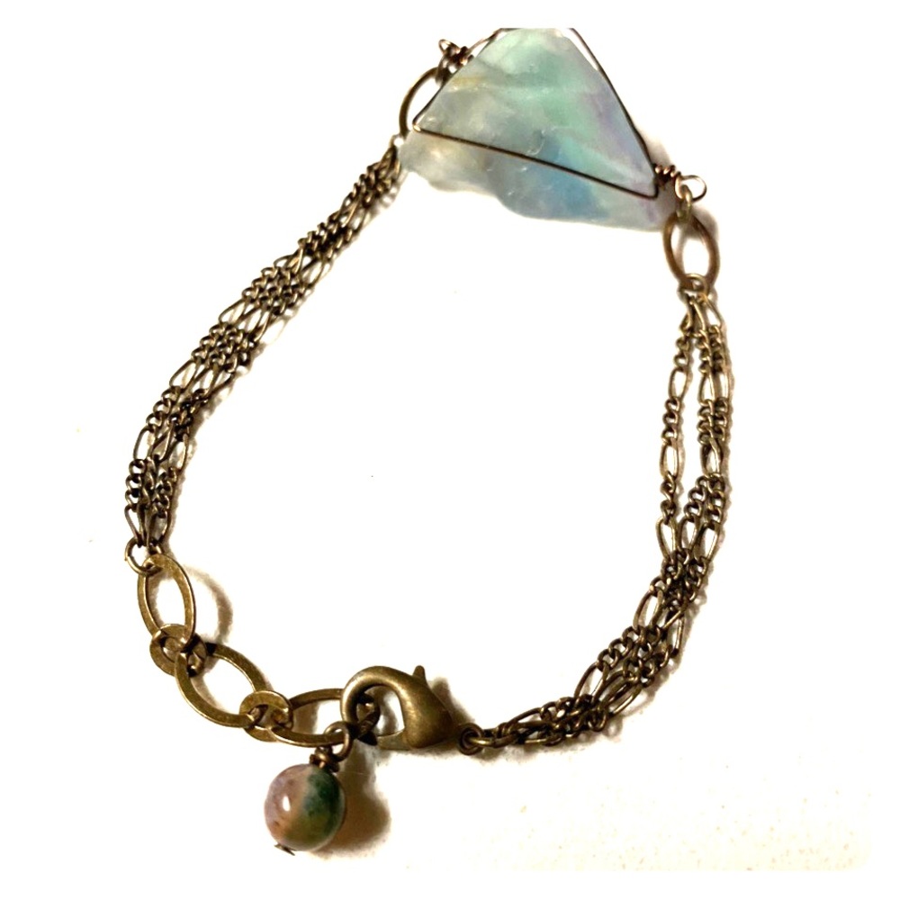 Stone and metal bracelet